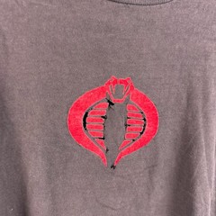 Vintage GI Joe T Shirt Men’s L Cobra Commander Black HOLES FADED DISTRESSED RIPS