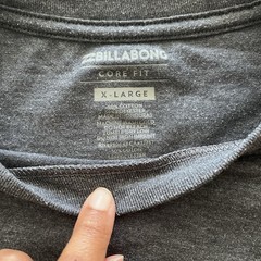 Billabong Gray Red Cotton Blend California Logo Surf T Shirt, Men’s Size XL