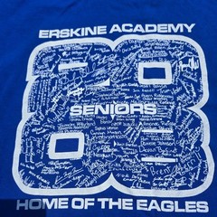 Vtg Fruit Of The Loom USA Fabric Erskine Academy Home Of The Eagles Size Large