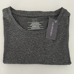 Akawooko Mens Short Sleeve Comfort Stretch Casual Dark Gray T-Shirt Size 2XL NEW
