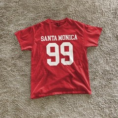 Santa Monica 99 retro vibes red tee vintage aesthetic T-shirt