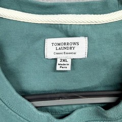 Tomorrows Laundry Classic Essential T-Shirt Mens XXL Teal Everyday Wear Crew
