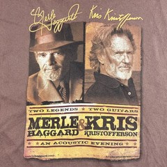 Merle Haggard Kris Kristofferson Concert T Shirt Brown Men’s 2XL (50″) Country
