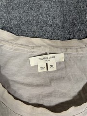 Helmut Lang Womens XL Gray Mercerized Cotton Long Sleeve Designer Minimalist Top