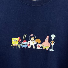 SpongeBob SquarePants T-Shirt Mens XL Navy Logo Graphic 2006 Film TV Vintage