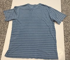 Peter Millar Blue & White Striped Short Sleeve Pocket Tee Size large soft