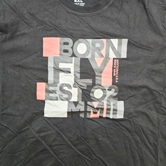 Born Fly Men’s Big & Tall T-Shirt Black Salmon Gray Design Graphic 4XL & 5XL