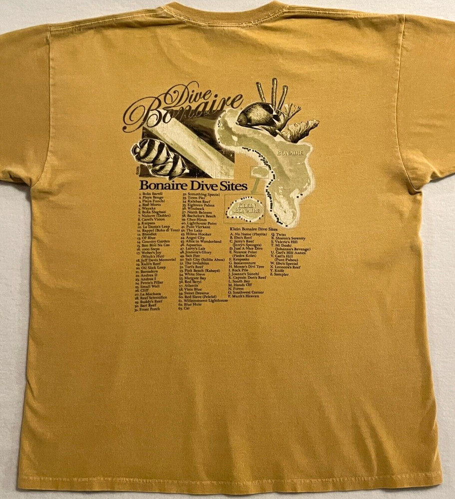 Bonaire NA Scuba Diver Tee Shirt 2008 Tan Uni-Sex Short Sleeve 100% Cotton
