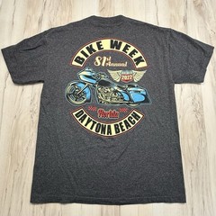 81st Annual 2022 Bike Week Daytona Beach Florida Adult LARGE Gray T-SHIRT Suna