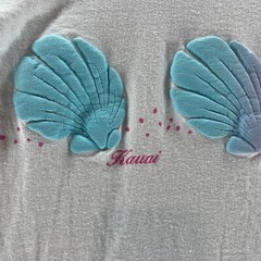 Vintage 90s Kauai Shirt Adult Medium White Single Stitch Sea Shells Cotton Crew