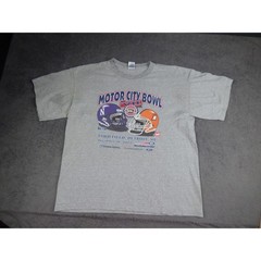 Vintage 2003 Motor City Bowl VII T-Shirt Mens XL Gray Northwestern Bowling Green