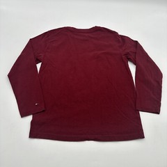 Tommy Hilfiger T-shirt Long Sleeve Youth Boy S 8-10 Burgundy Graphic Print.13961