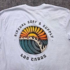 Rip Curl Los Cabos Surf Supply Graphic T-Shirt Men’s Large Light Blue Cotton Tee