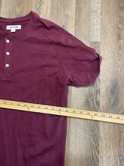 Goodthreads Shirt, Men’s Size Medium, Maroon, Short Sleeve, Quarter Buttons