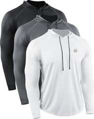NELEUS Men’s Long Sleeve Athletic Shirt Workout Running Shirts with Hoods,514…