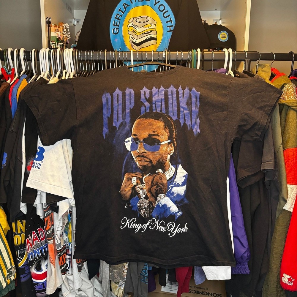 Pop Smoke King Of New York Rap Tee XL Black Graphic T Shirt Hip Hop Music
