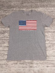 Gray T Shirt Large Men’s Graphic Logo Land Of The Free Home Of The Brave New