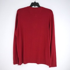 Cremieux Men’s Long-Sleeve Henley Shirt XL Red Pink Striped NWT $69.50