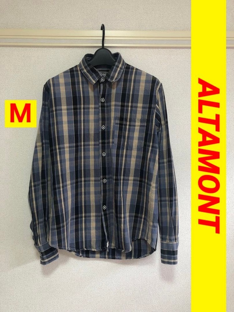 ALTAMONT Check Flannel Shirt Long Sleeve M Size