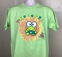 Vtg 1998 Sanrio Keroppi T-Shirt Green L 90s Japanese Animation Character Anime