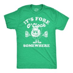 Mens Its Fore O Clock Somewhere Funny T Shirts Sarcastic Golf Tee for Men