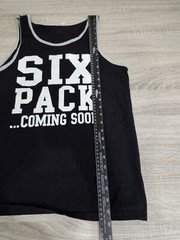 Six Pack Coming Soon Men’s Medium Black Tank Top T Shirt Gag funny gift