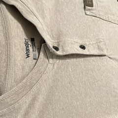 Wrangler Riggs Workwear Henley Shirt Mens Large Beige Pockets Long Sleeve 🌵🪸