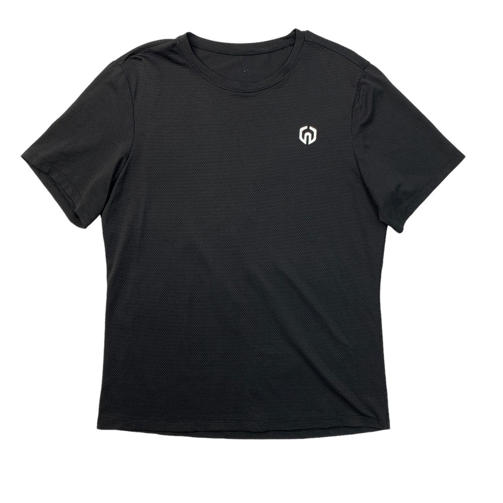 Neleus Textured T Shirt Mens L Large Black Short Sleeve Gym Workout Training Tee