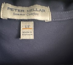 Peter Millar Mens Large Tall Navy Summer Comfort Short Sleeve T-Shirt Logo-Free