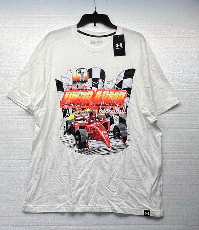 UNDER ARMOUR HOOPS FINISH LINE RACING BASKETBALL SHIRT SIZE XL White