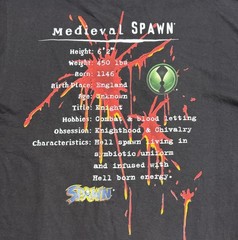 Vintage Spawn Medieval Spawn Graphic T Shirt XL Black 1997 Todd McFarlane Rare