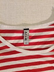 Men’s Basic Casual Essential Cotton Striped Tshirt Oversized Size Small Red