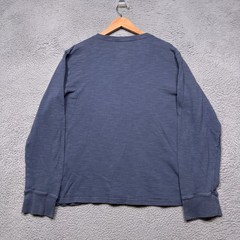 Faherty Henley Shirt Mens XL Blue Long Sleeve Outdoor Preppy Beach Cotton