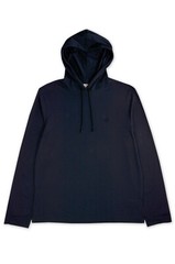 Brooks Brothers Mens Black Long Sleeve Light Hooded Shirt, Large L BB-145