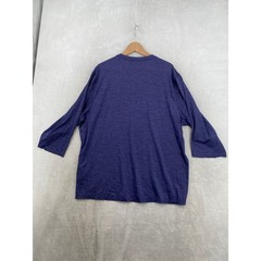 Greyson Performance Tee Mens XXL Indigo Blue Heathered Golf Wolf Logo 3/4 Sleeve