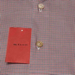 NEW KITON MULTICOLOR COTTON SHIRT US 18 – EU 46 MUL