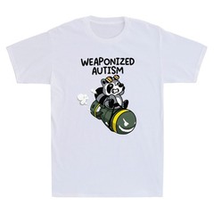 Weaponized Autism Raccoon Funny Graphic Humor Saying Joke Vintage Men’s T-Shirt