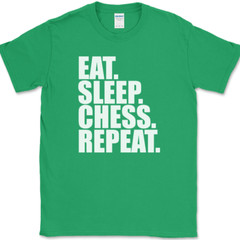 Eat Sleep Chess Repeat T-Shirt Funny Player Strategy Humor Gift Text Tee