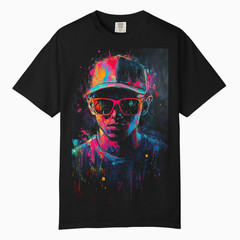 Mens Neon Hip Hop Urban Tee Shirt, Comfort Colors T Shirt, Unisex Streetwear Tee