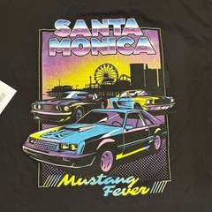 Ford Road Trip T-Shirt Mens XXL Black Retro Santa Monica Mustang Fever Graphic