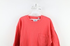 Vintage 90s IOU Mens Medium Blank Baggy Fit Short Sleeve Pocket T-Shirt Salmon