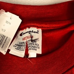 New Champion Shirt Mens Medium Red Crew Neck Short Sleeve