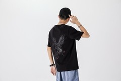 MFCT Japanese Streetwear Tee Cotton Phoenix Embroidered Graphic T-shirt for Men