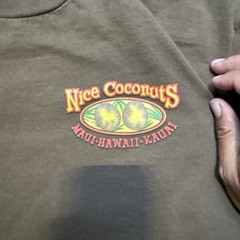 Nice Coconuts Shirt Mens Medium Brown Hawaii Maui Kauai Hula Girl Graphic Tee