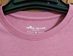 PETER MILLAR Seaside Men’s ROSE Short Sleeve Cotton Blend T Shirt, Size Medium