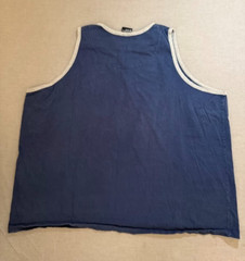 Vintage FUBU Sports Shirt Adult 3X Blue Sleeveless Logo Pullover Tank Mens.