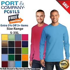 Port & Company PC61LS Mens Long Sleeve Essential Crew Neck Stylish T-Shirt