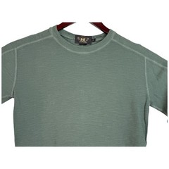 RRL Ralph Lauren Men’s Small Henley Shirt Green Waffle Knit Long Sleeve Thermal