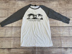 District Made Size Small 3/4 Sleeve Baseball Shirt That Says “Perception”