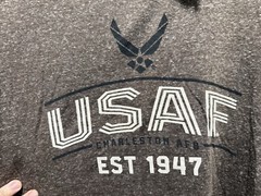 United States Air Force “USAF EST 1947” Military Logo Brown T Shirt Tee – MEDIUM